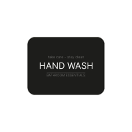 Étiquette Adhésive - Lavage à la Main - Noir Mat