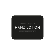 Etiquette Adhésive - Lotion pour les Mains - Noir Mat