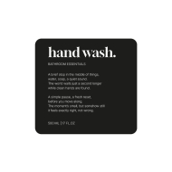 Étiquette Adhésive Premium - Hand Wash - Noir Mat