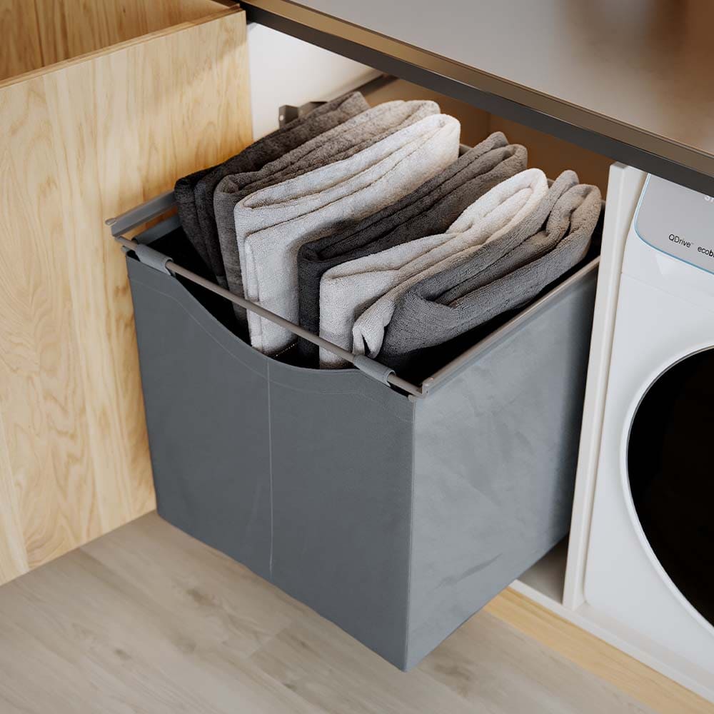 Corbeille Textile Haute - Gris Foncé