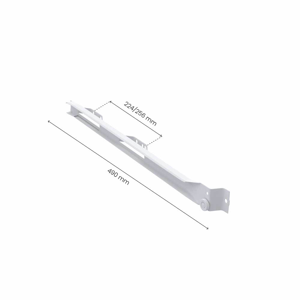 Rail Á Roulettes 500/16 - Droit - 224/256mm - Blanc