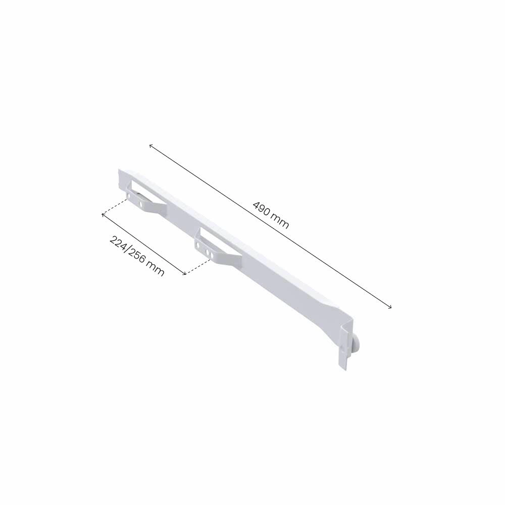Rail Á Roulettes 500/19 - Droite & Gauche - 224/256 mm - Blanc