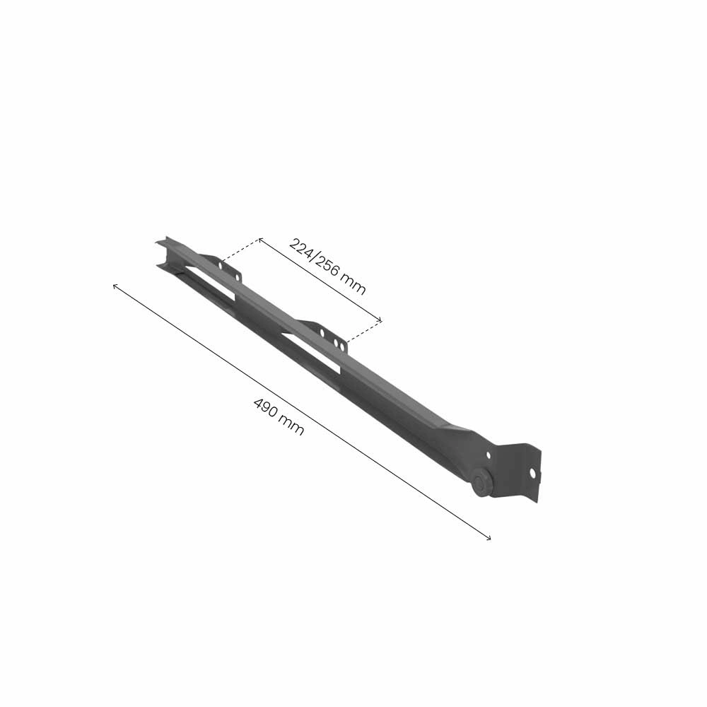 Rail Á Roulettes 500/19 - Droite & Gauche - 224/256 mm - Gris Foncé