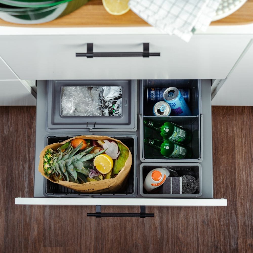 Poubelle De Tri Sélectif - Cube Basic Low - Gris Foncé