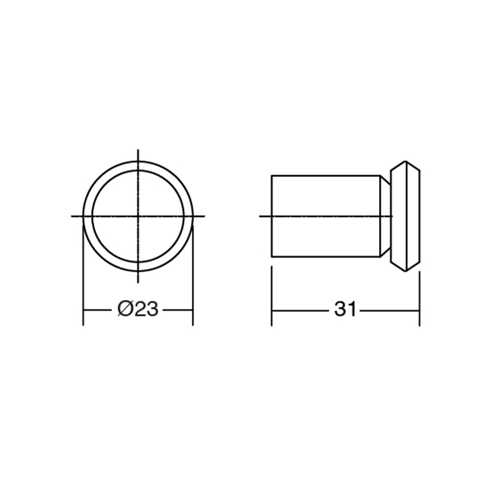 Bouton Fase Ø23mm - Bronze Brossé