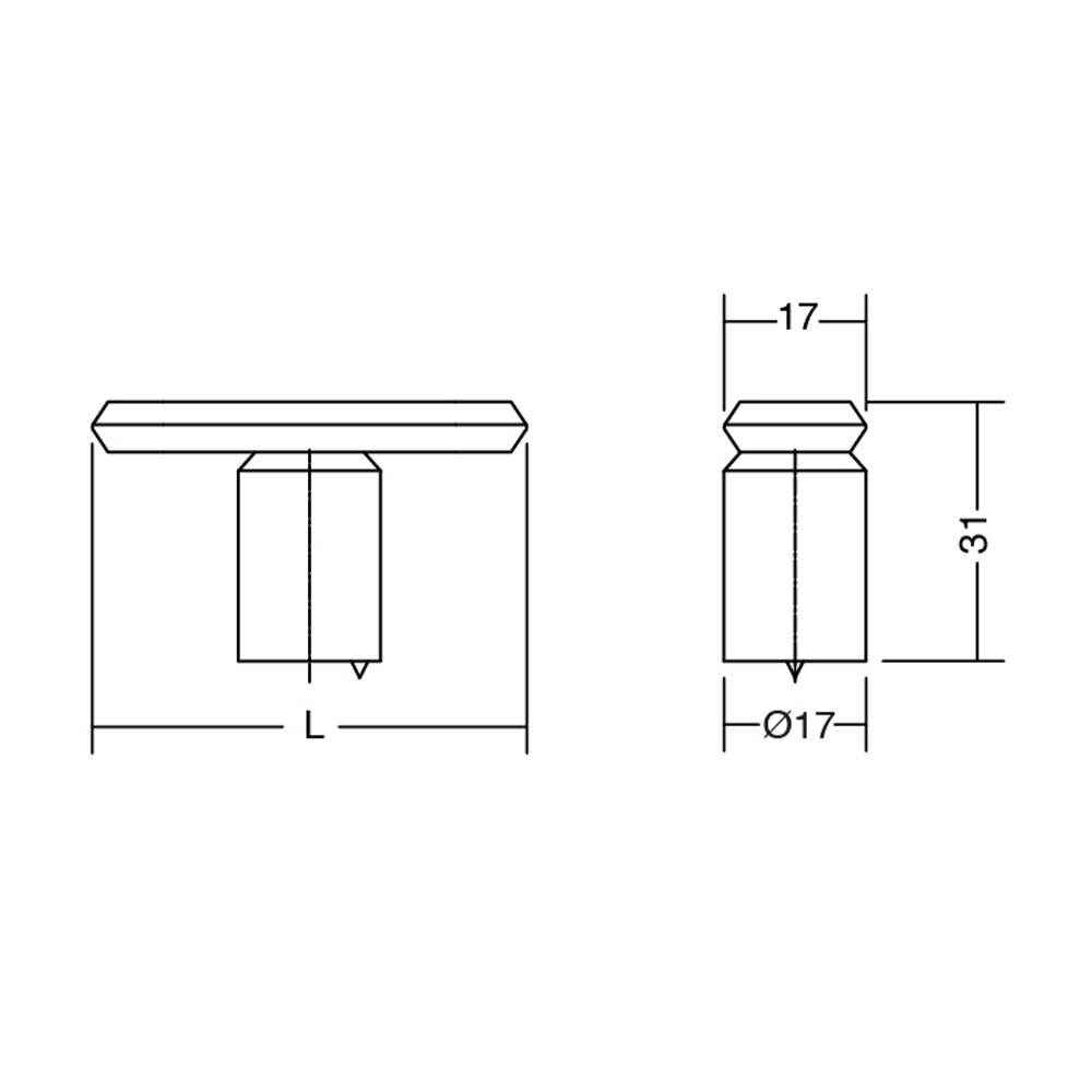 Bouton T Fase - Bronze Brossé