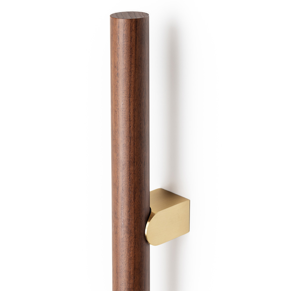 Poignée Kumo Wood - Noyer/Laiton Brossé
