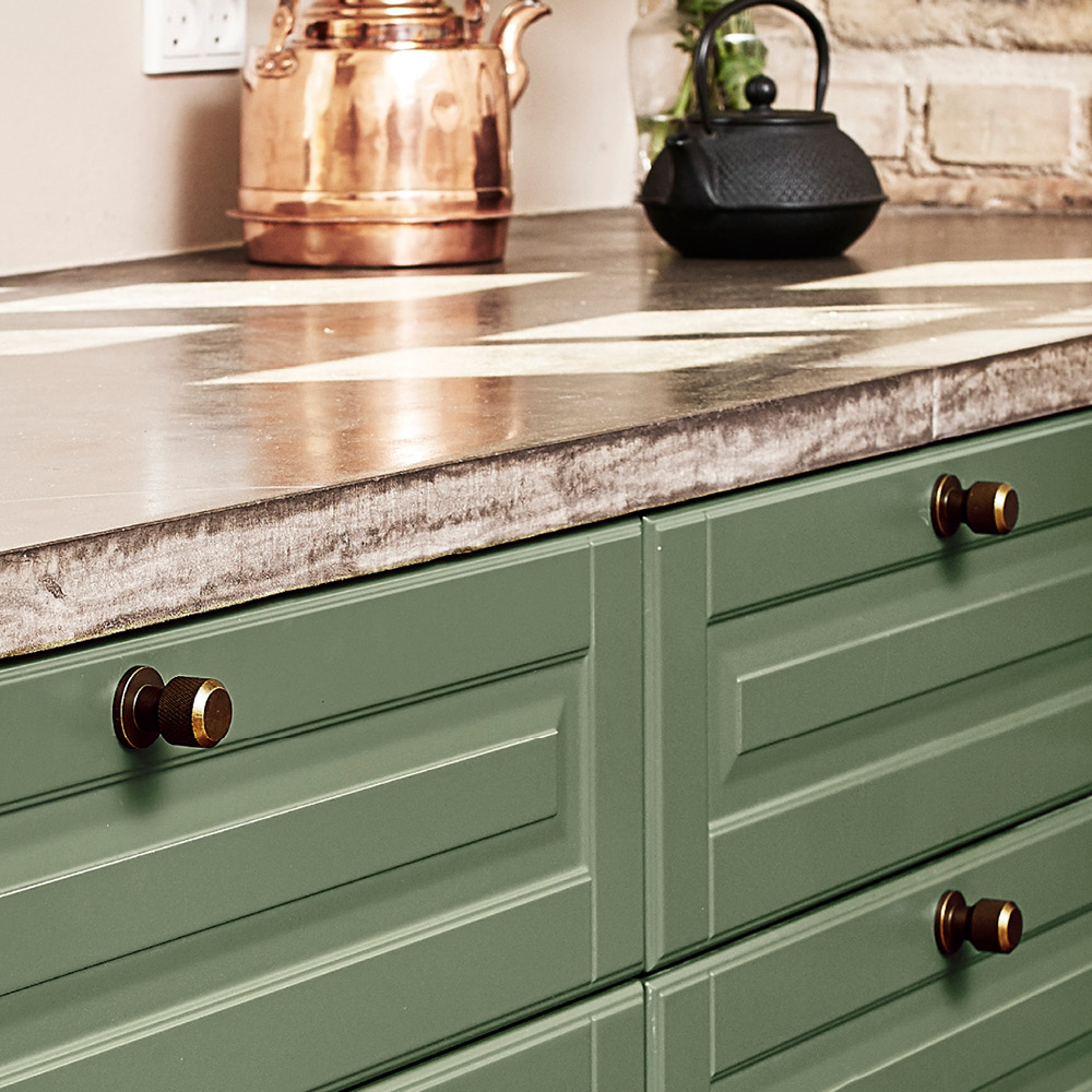 Bouton Manoir Round - Laiton Antique