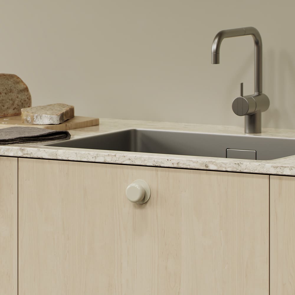 Bouton Colette - 50mm - Glossy Dusty Creme