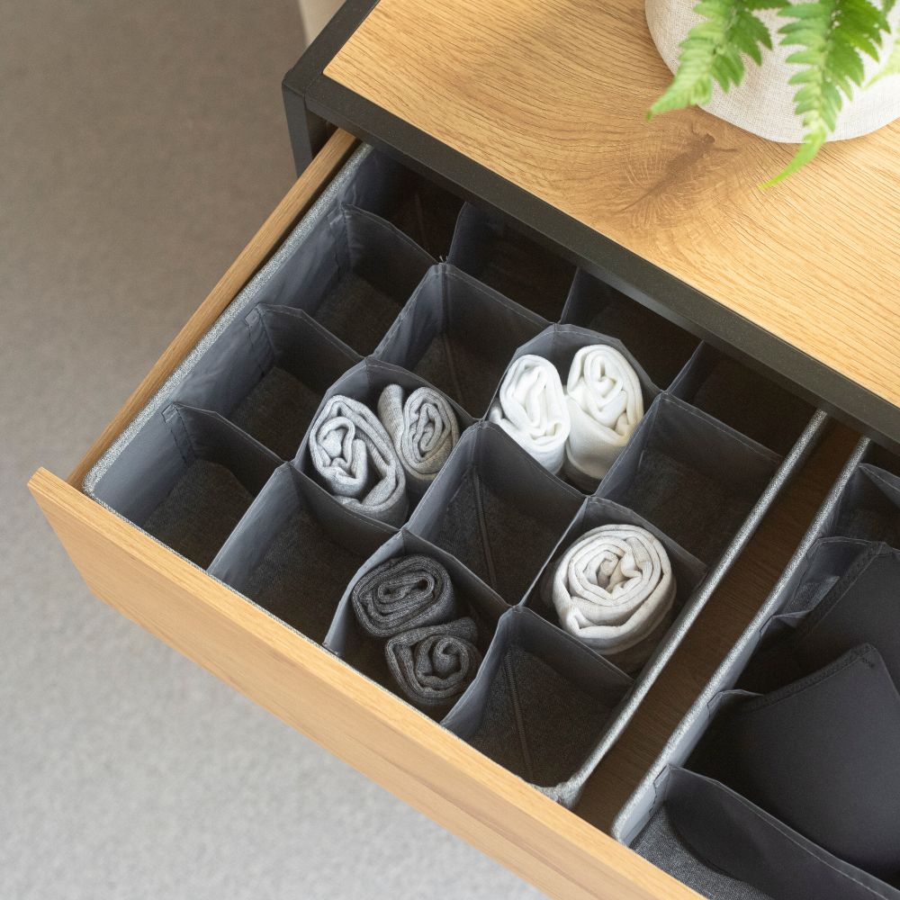 Boîte de rangement à 16 compartiments - Gris