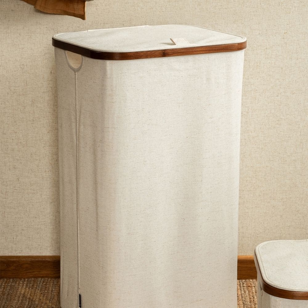 Panier à linge avec couvercle - Sable