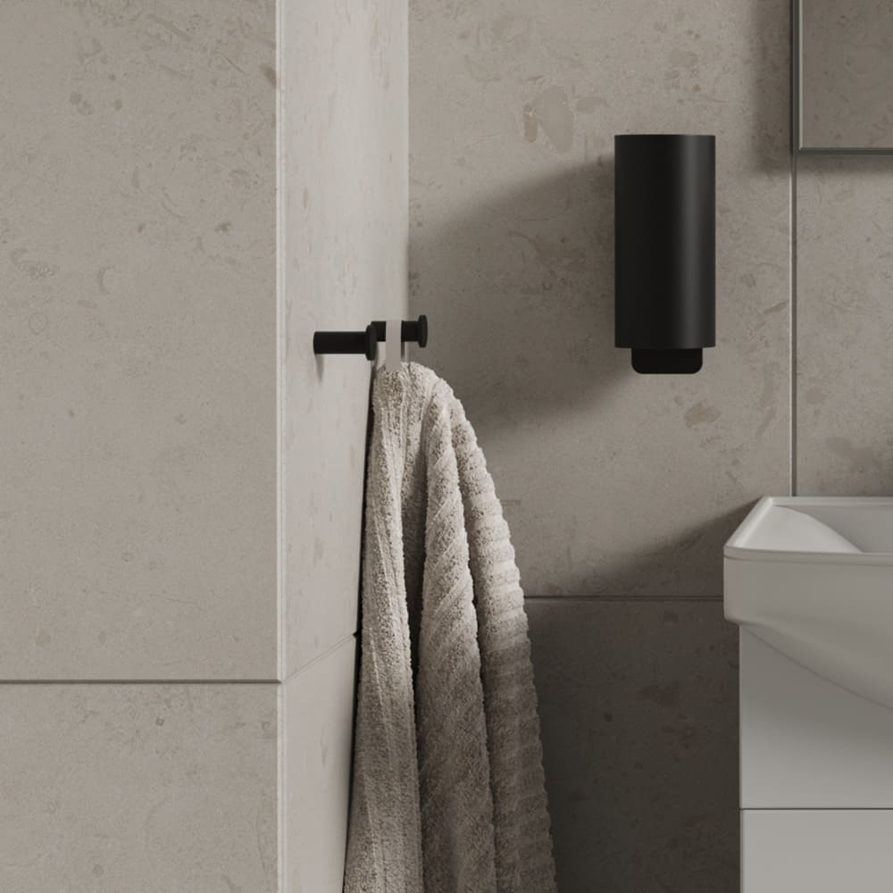 Patère Porte-serviette Stay - Noir Mat
