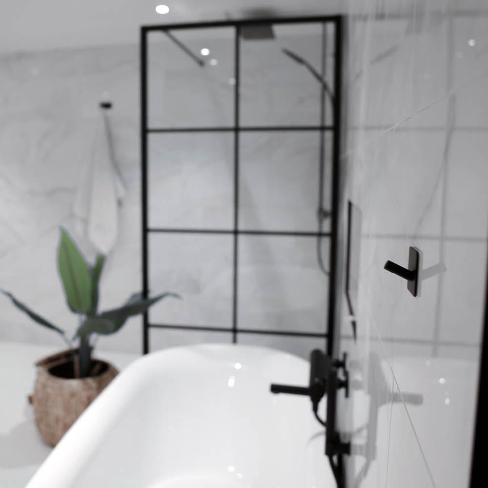 Patère Porte-serviette Base 200 1-patère - Noir Mat