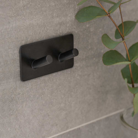 Patère Porte-serviette Base 200 4-patère - Noir Mat