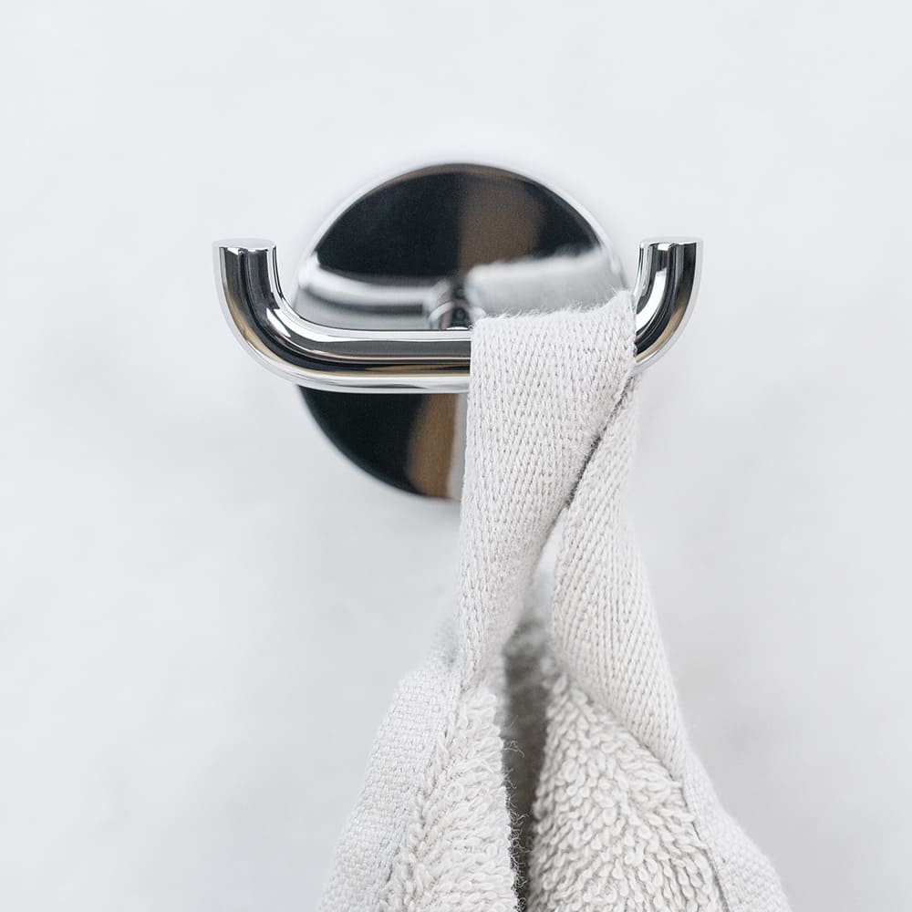 Patère double Calm - Chrome Poli