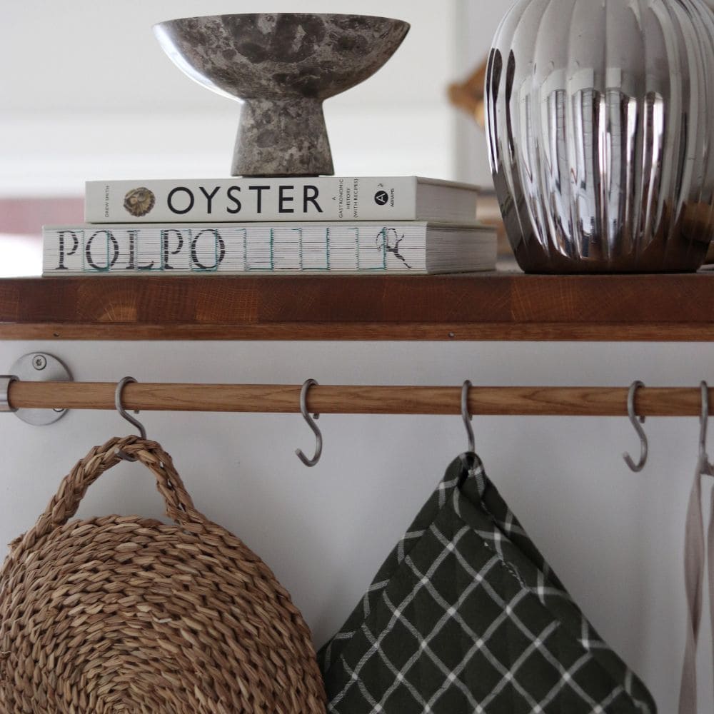 Barre De Cuisine Murale Aveny - 600mm - Complet - Chêne/Inox Brossé