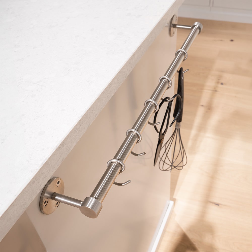 Barre De Cuisine Murale Aveny - 600mm - Complet - Inox Brossé