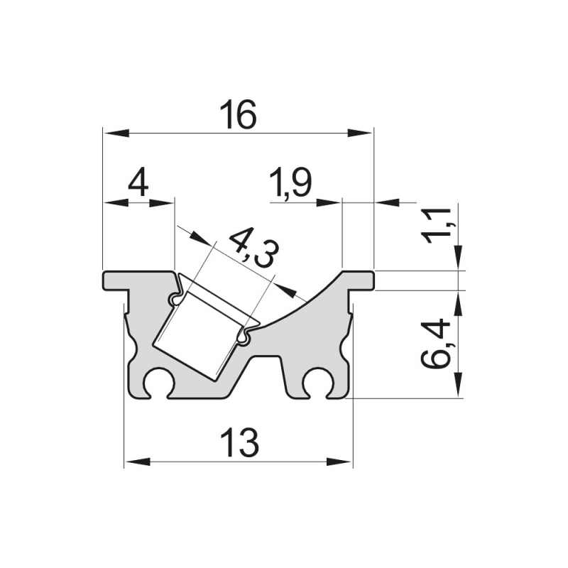 Profil LED 8112 - 2000mm - Aluminium