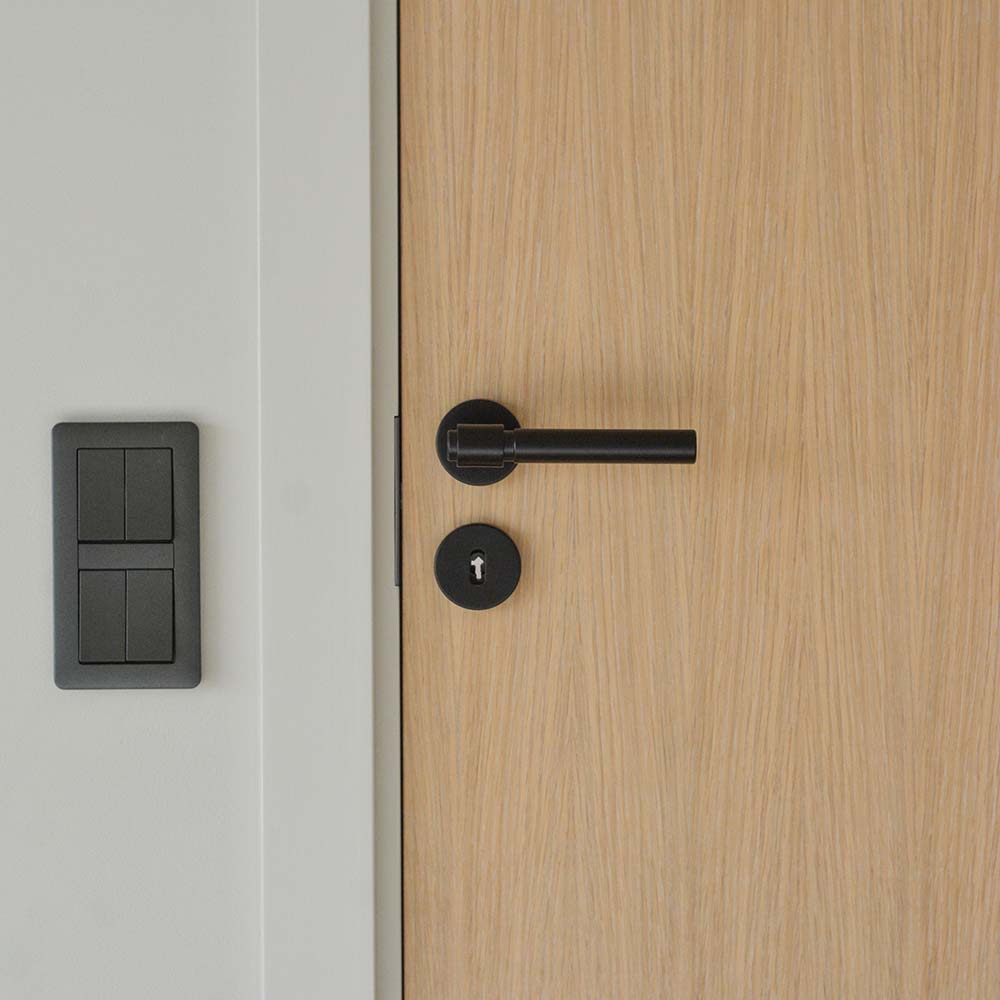 Poignée De Porte Helix 200 Plaine - Noir