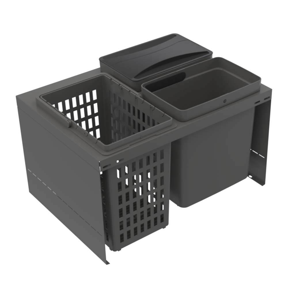 Poubelle De Tri Sélectif - Cube Compact Eco - Gris Foncé